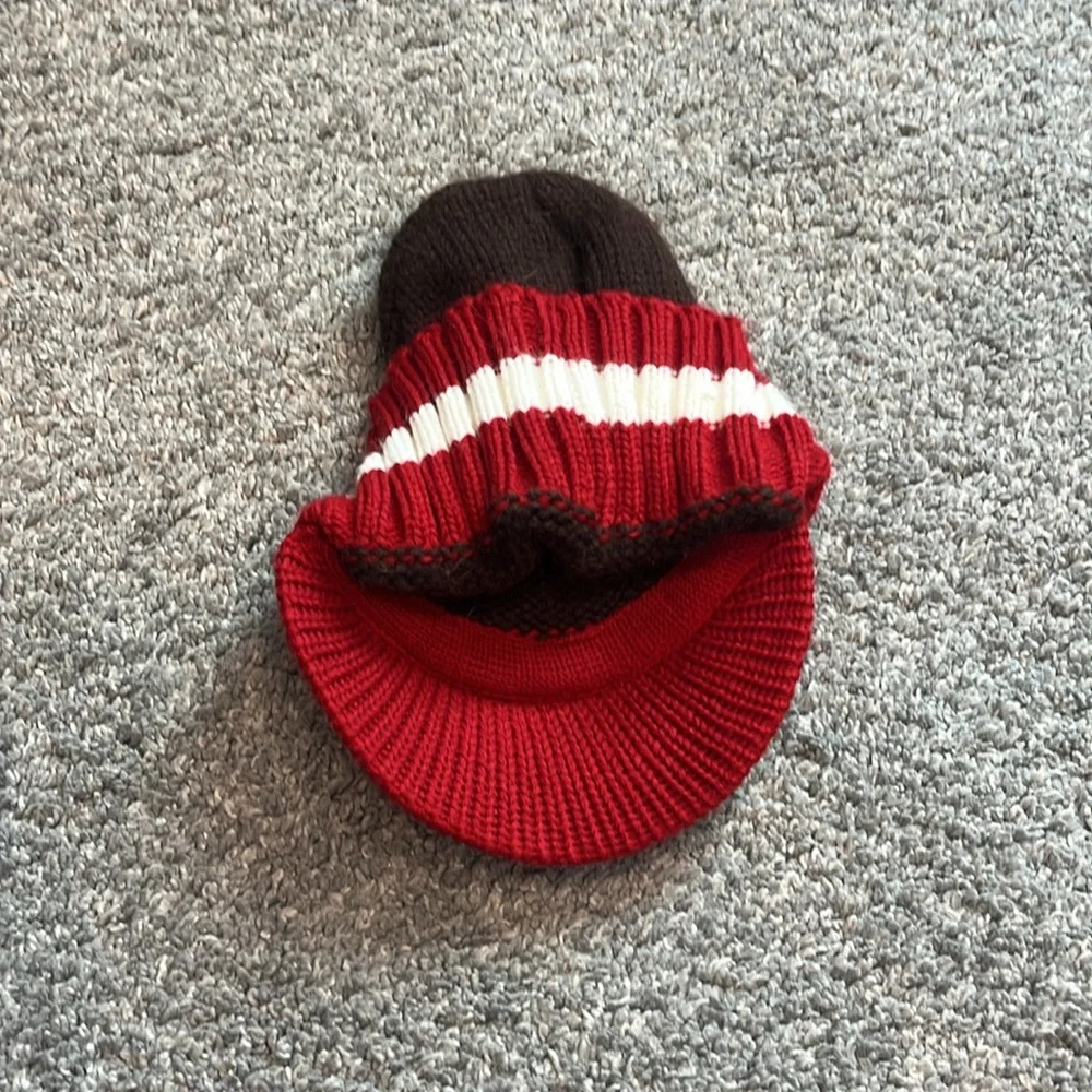 Striped Straight Brim Beanie Set for Little Boys